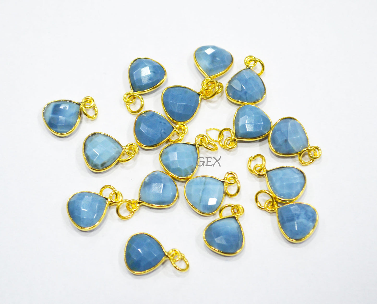 Multi Semi Precious Faceted Heart Shape Connector ,Multi Semi Precious Gemstone Single Bail Bezel Pendant , Sold By Piece , 10 - 11 mm ,7257