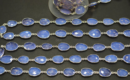 Lavender Hydro Quartz Faceted Free Form Shape Connector Chain , 13 - 20 mm , RB-7262