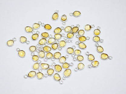 Citrine Faceted Slice Shape Connector , Sold By Piece , 5 - 8 mm , RB-7298