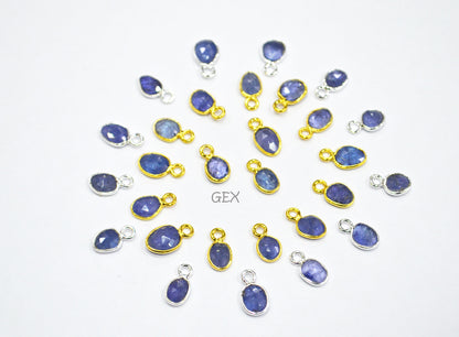 Tanzanite Faceted Slice Shape Connector , Sold By Piece , 5 - 8 mm , RB-7299