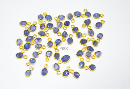 Tanzanite Faceted Slice Shape Connector , Sold By Piece , 5 - 8 mm , RB-7299