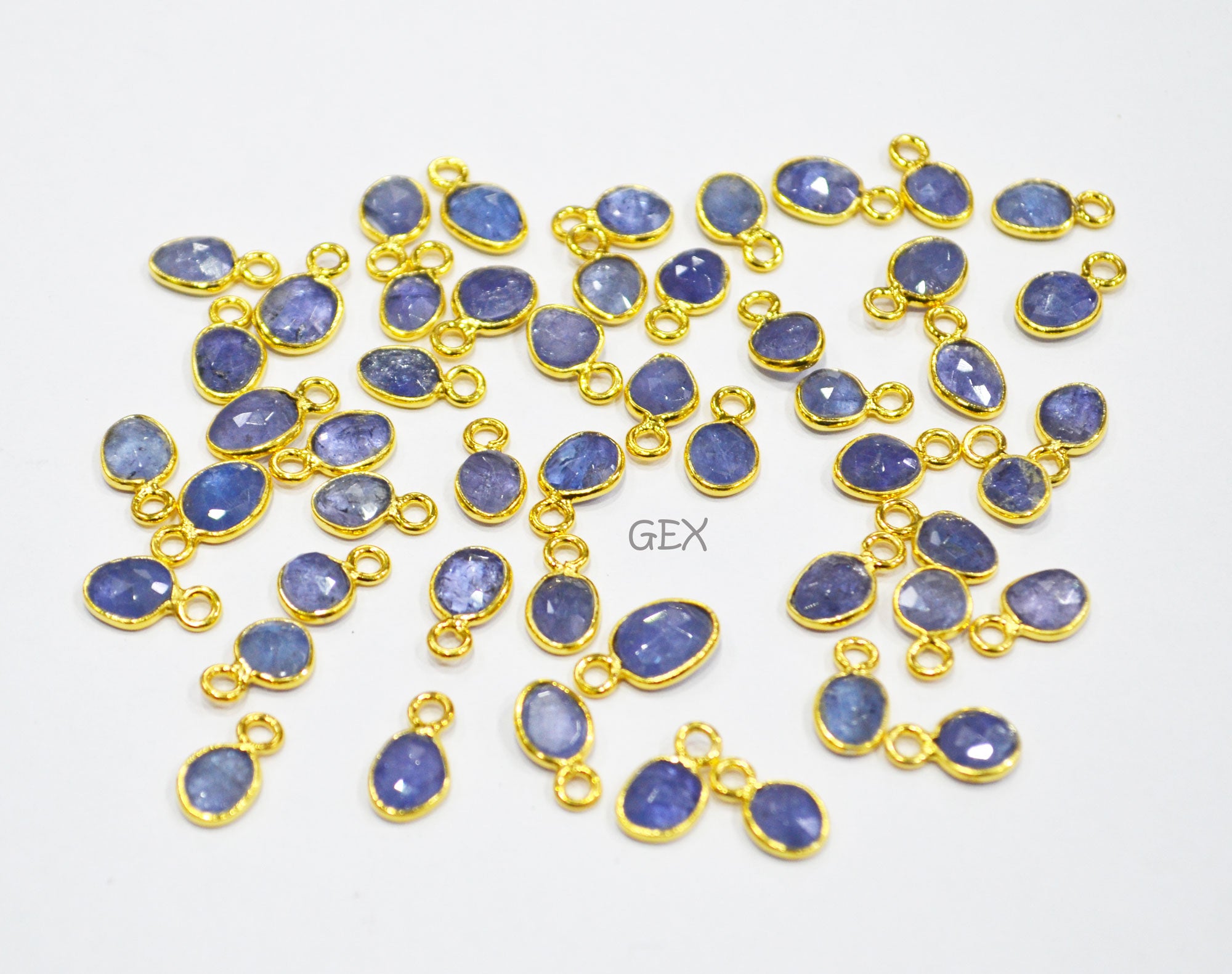 Tanzanite Faceted Slice Shape Connector , Sold By Piece , 5 - 8 mm , RB-7299
