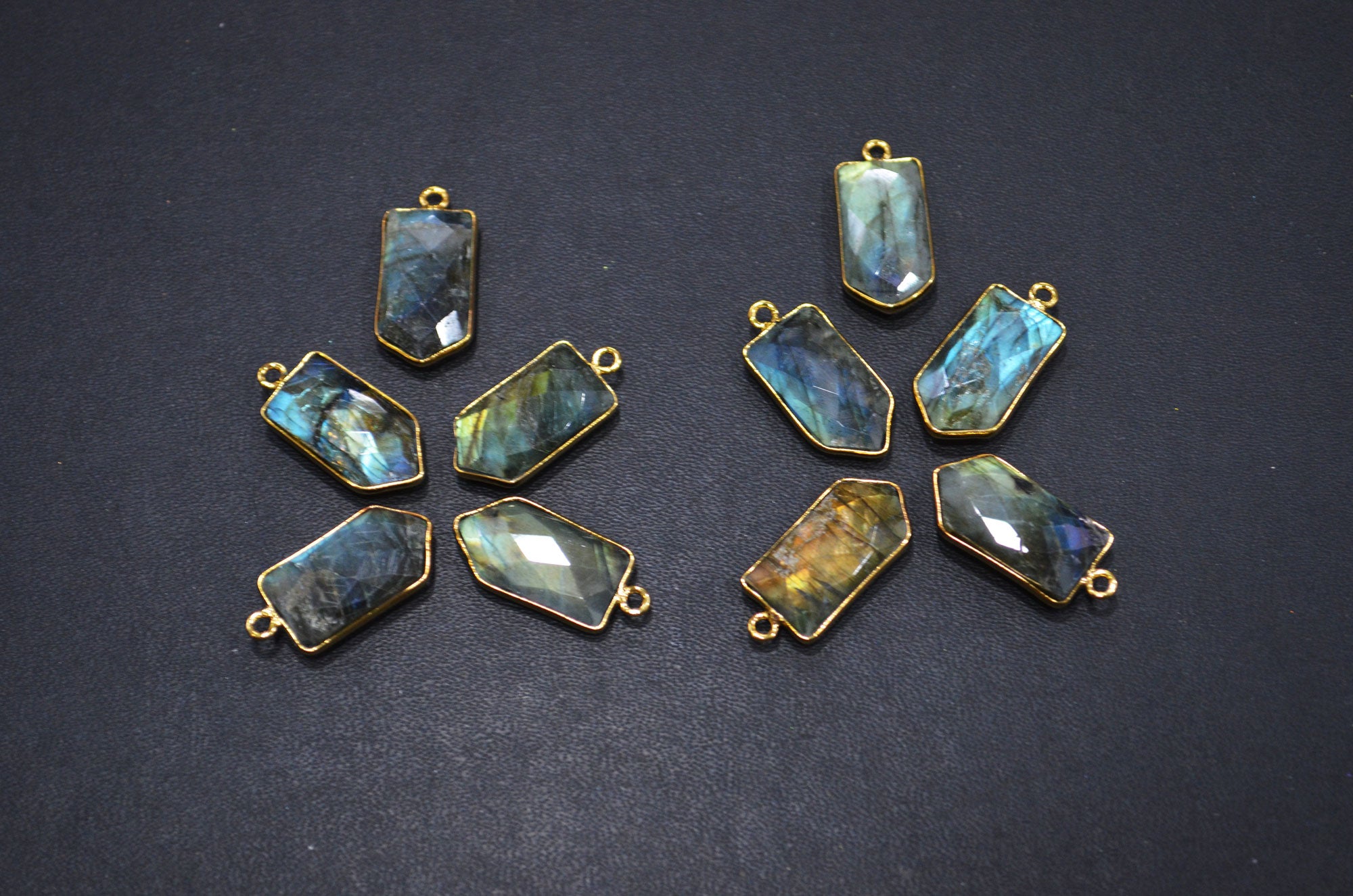 Labradorite Faceted Bullet Shape Connector , Sold By Piece , 11x21 mm , RB-7310