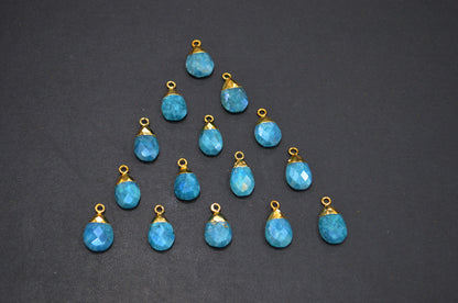 Mystic Ocean Green Rainbow Moonstone Electroplated Pear Shape Pendant , Sold By Piece , 9x16 - 11x18 mm , RB-7313