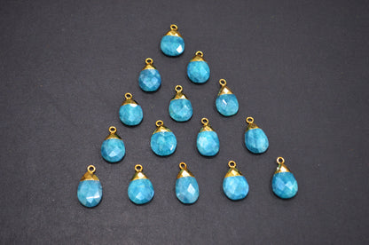 Mystic Ocean Green Rainbow Moonstone Electroplated Pear Shape Pendant , Sold By Piece , 11x18 - 13x21 mm , RB-7314