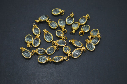Green Amethyst Electroplated Oval Shape Pendant , Sold By Piece , 10x18 - 11x20 mm , RB-7318
