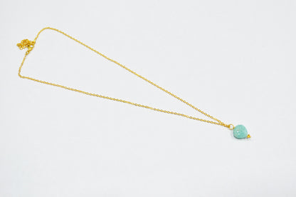 Amazonite Carved Heart Shape Pendant With Adjustable Chain And Lobster Lock Necklace , 12 mm , RB-7327
