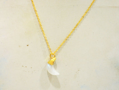 Rainbow Moonstone Faceted Moon Shape Pendant With Adjustable Chain And Lobster Lock Necklace , 16 mm , RB-7328
