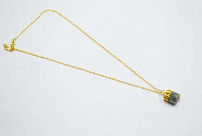 Himalayan Kyanite Rough Nugget Shape Pendant With Adjustable Chain And Lobster Lock Necklace , 12x14 mm , RB-7331