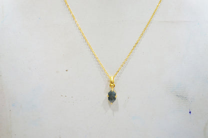 Ocean Green Jasper Faceted Fancy Shape Pendant With Adjustable Chain And Lobster Lock Necklace , 8x13 mm , RB-7335