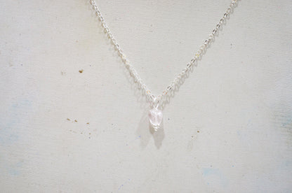 Rose Quartz Rough Nugget Shape Pendant With Adjustable Chain And Lobster Lock Necklace , 6 mm , RB-7337