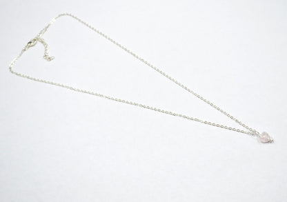 Rose Quartz Rough Nugget Shape Pendant With Adjustable Chain And Lobster Lock Necklace , 6 mm , RB-7337