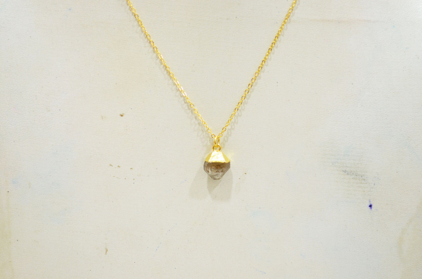 Copper Rutile Rough Nugget Shape Pendant With Adjustable Chain And Lobster Lock Necklace , 11 mm , RB-7338