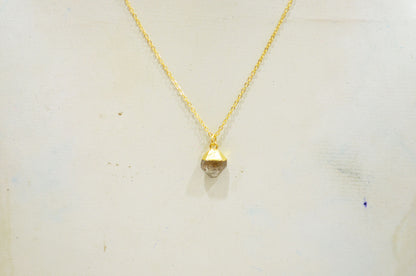 Copper Rutile Rough Nugget Shape Pendant With Adjustable Chain And Lobster Lock Necklace , 11 mm , RB-7338