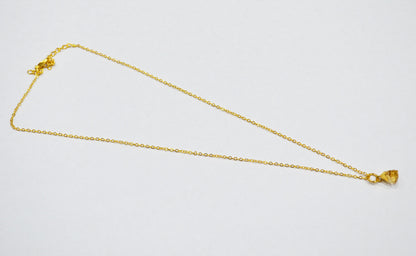 Citrine Rough Nugget Shape Pendant With Adjustable Chain And Lobster Lock Necklace , 8 - 10 mm , RB-7341