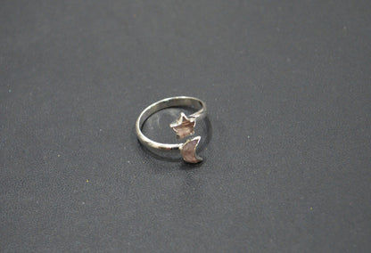Rose Quartz Fancy Shape Ring , Rose Quartz Faceted Ring , January Birthstone Ring , Upper Adjustable Ring , RB-7352
