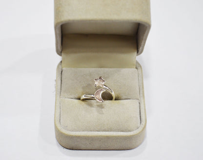 Rose Quartz Fancy Shape Ring , Rose Quartz Faceted Ring , January Birthstone Ring , Upper Adjustable Ring , RB-7352