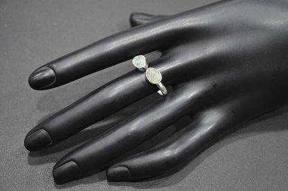 Milky Aquamarine Fancy Shape Ring , Milky Aquamarine Rough Stone Ring , March Birthstone Ring , Upper Adjustable Ring , RB-7353