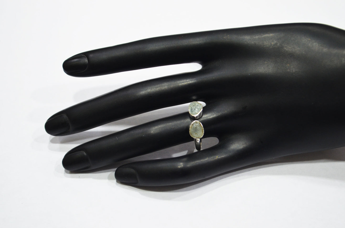 Milky Aquamarine Fancy Shape Ring , Milky Aquamarine Rough Stone Ring , March Birthstone Ring , Upper Adjustable Ring , RB-7353