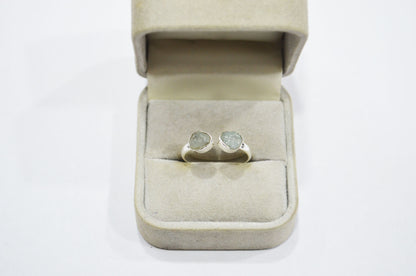 Milky Aquamarine Fancy Shape Ring , Milky Aquamarine Rough Stone Ring , March Birthstone Ring , Upper Adjustable Ring , RB-7353