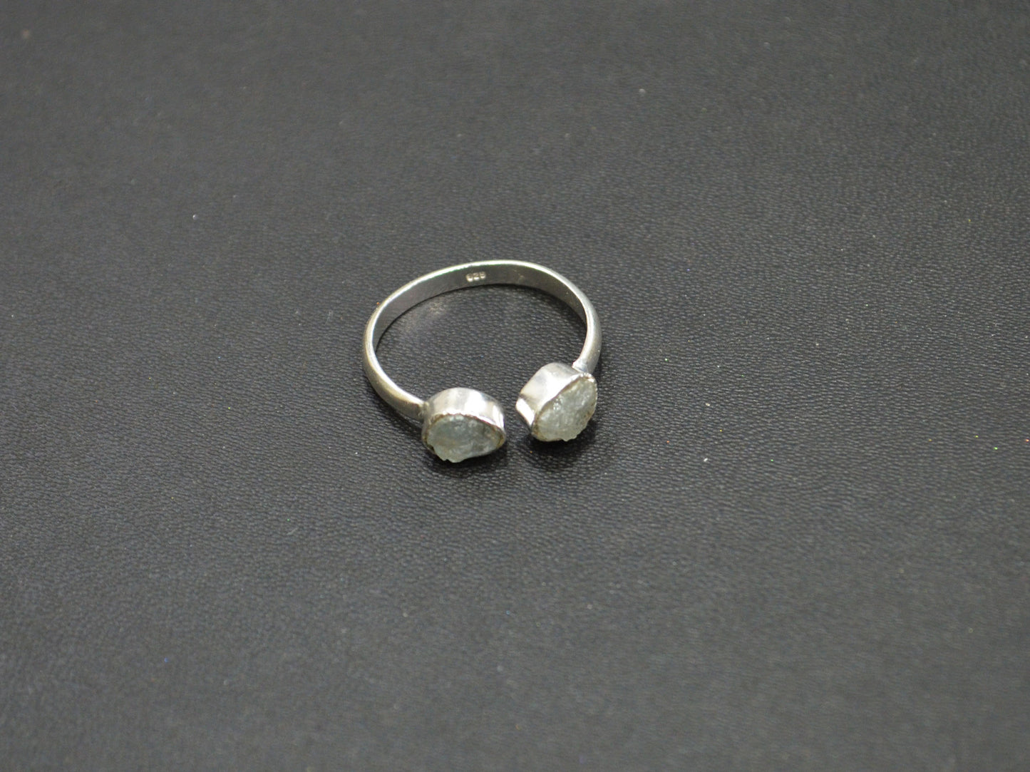 Milky Aquamarine Fancy Shape Ring , Milky Aquamarine Rough Stone Ring , March Birthstone Ring , Upper Adjustable Ring , RB-7353