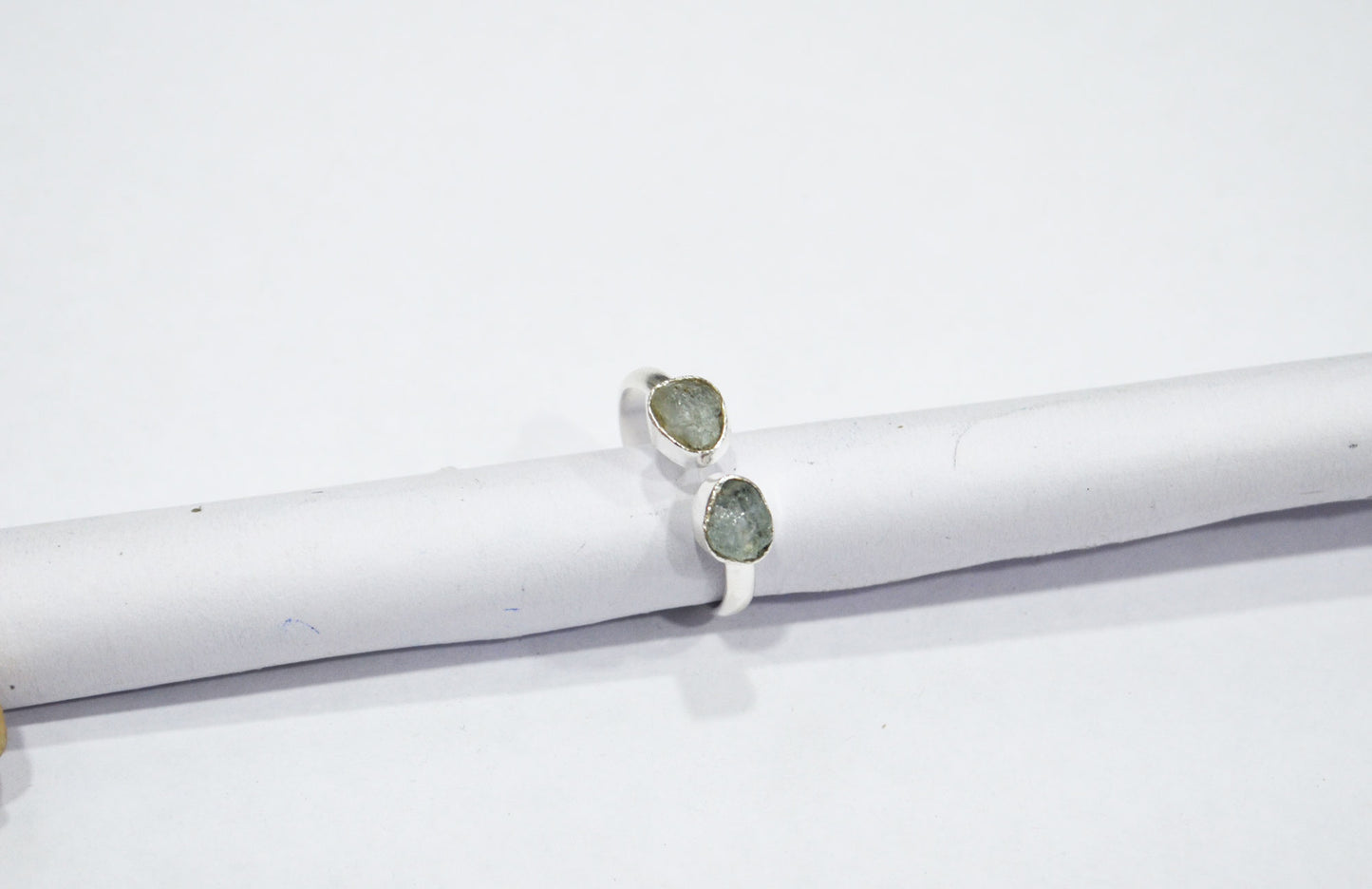 Milky Aquamarine Fancy Shape Ring , Milky Aquamarine Rough Stone Ring , March Birthstone Ring , Upper Adjustable Ring , RB-7353