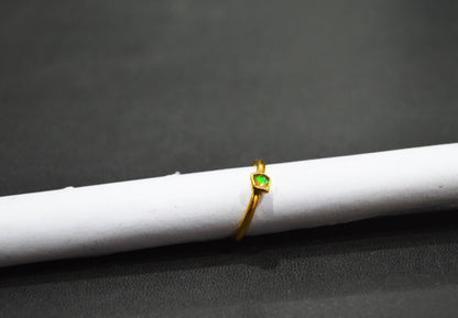 Raw Ethiopian Opal Ring , Ethiopian Opal Rough Stone Ring , October Birthstone Ring , Statement Ring , Ready Component  , RB-7356