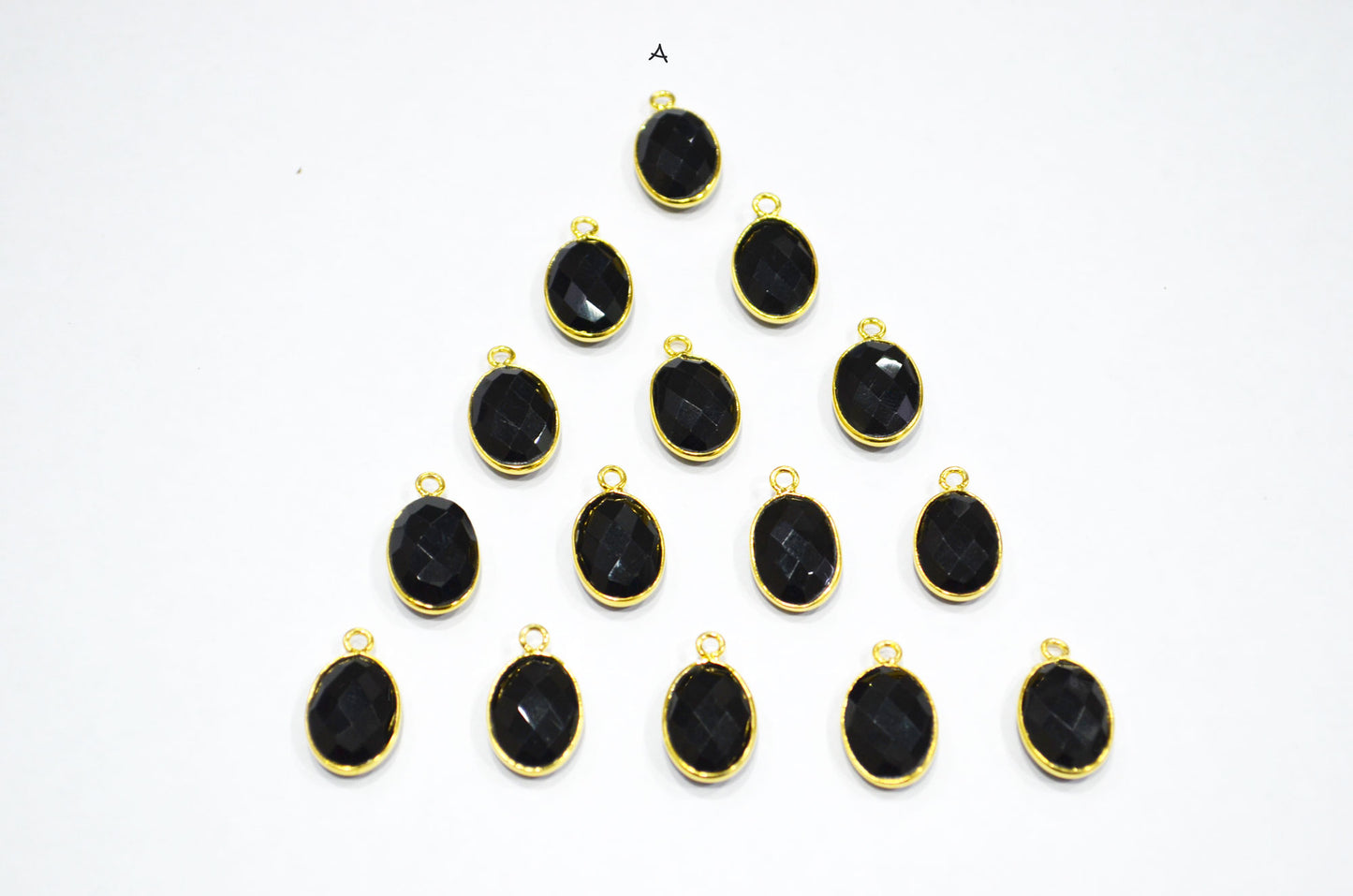 Black Onyx Faceted Oval Shape Connector , Sold By Piece , 11x15 mm , RB-7402