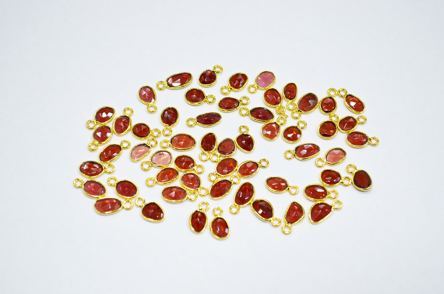 Mozambique Garnet Faceted Free Form Shape Connector , Sold By Piece , 6x8 - 7x9 mm , RB-7403