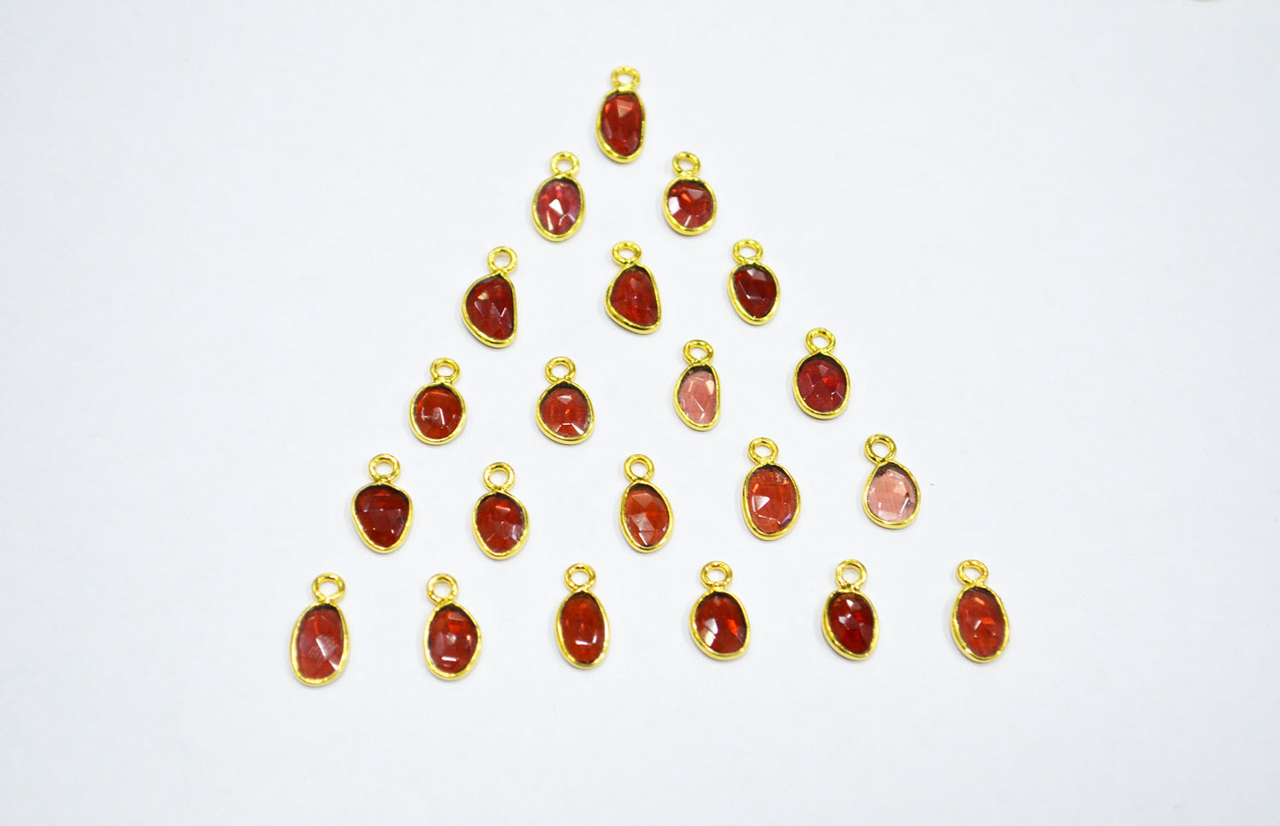 Mozambique Garnet Faceted Free Form Shape Connector , Sold By Piece , 6x8 - 7x9 mm , RB-7403