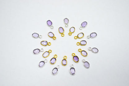 Pink Amethyst Faceted Free Form Shape Connector , Sold By Piece , 5x6 - 6x7 mm , RB-7404