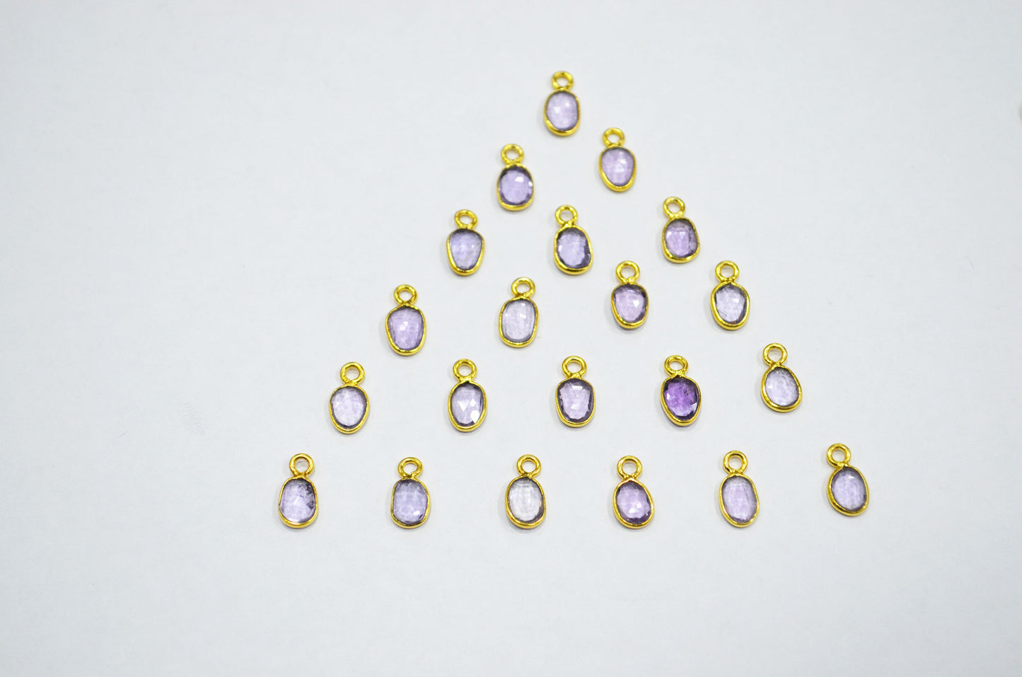 Pink Amethyst Faceted Free Form Shape Connector , Sold By Piece , 5x6 - 6x7 mm , RB-7404