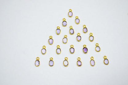 Pink Amethyst Faceted Free Form Shape Connector , Sold By Piece , 5x6 - 6x7 mm , RB-7404