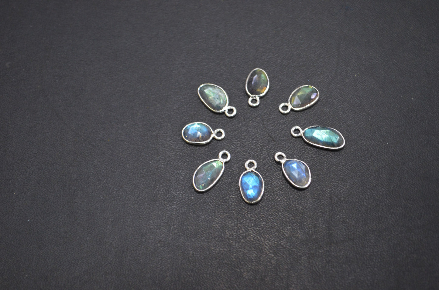 Natural Labradorite Faceted Free Form Shape Connector , Sold By Piece , 7x9 - 9x12 mm , RB-7405