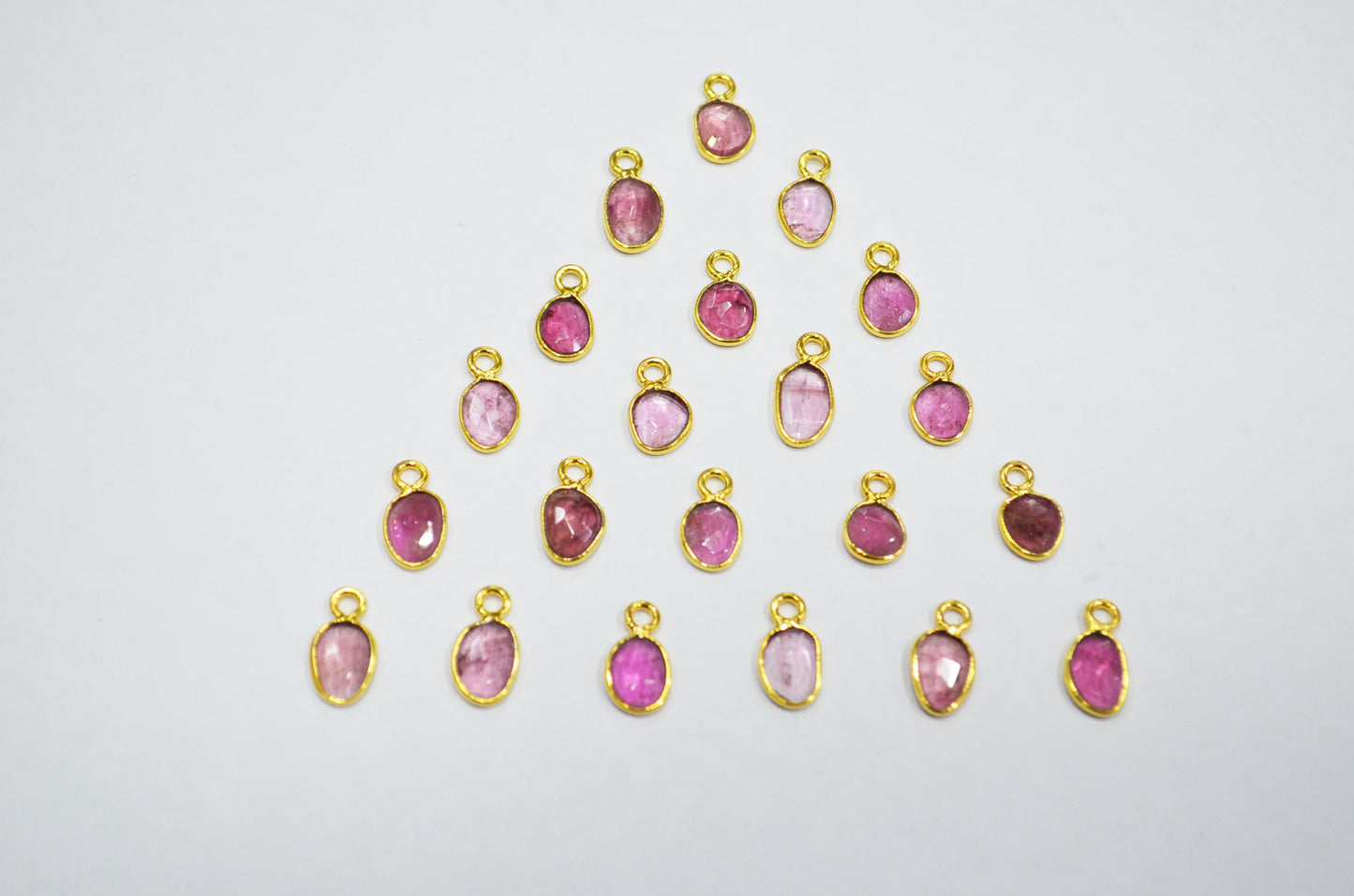 Pink Tourmaline Faceted Free Form Shape Connector , Sold By Piece , 6x7 - 7x9 mm , RB-7406