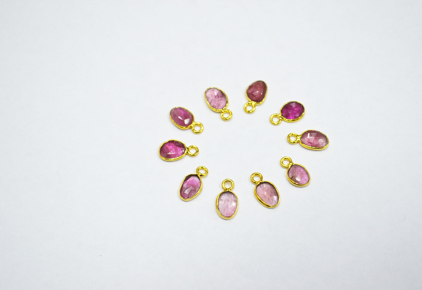 Pink Tourmaline Faceted Free Form Shape Connector , Sold By Piece , 6x7 - 7x9 mm , RB-7406