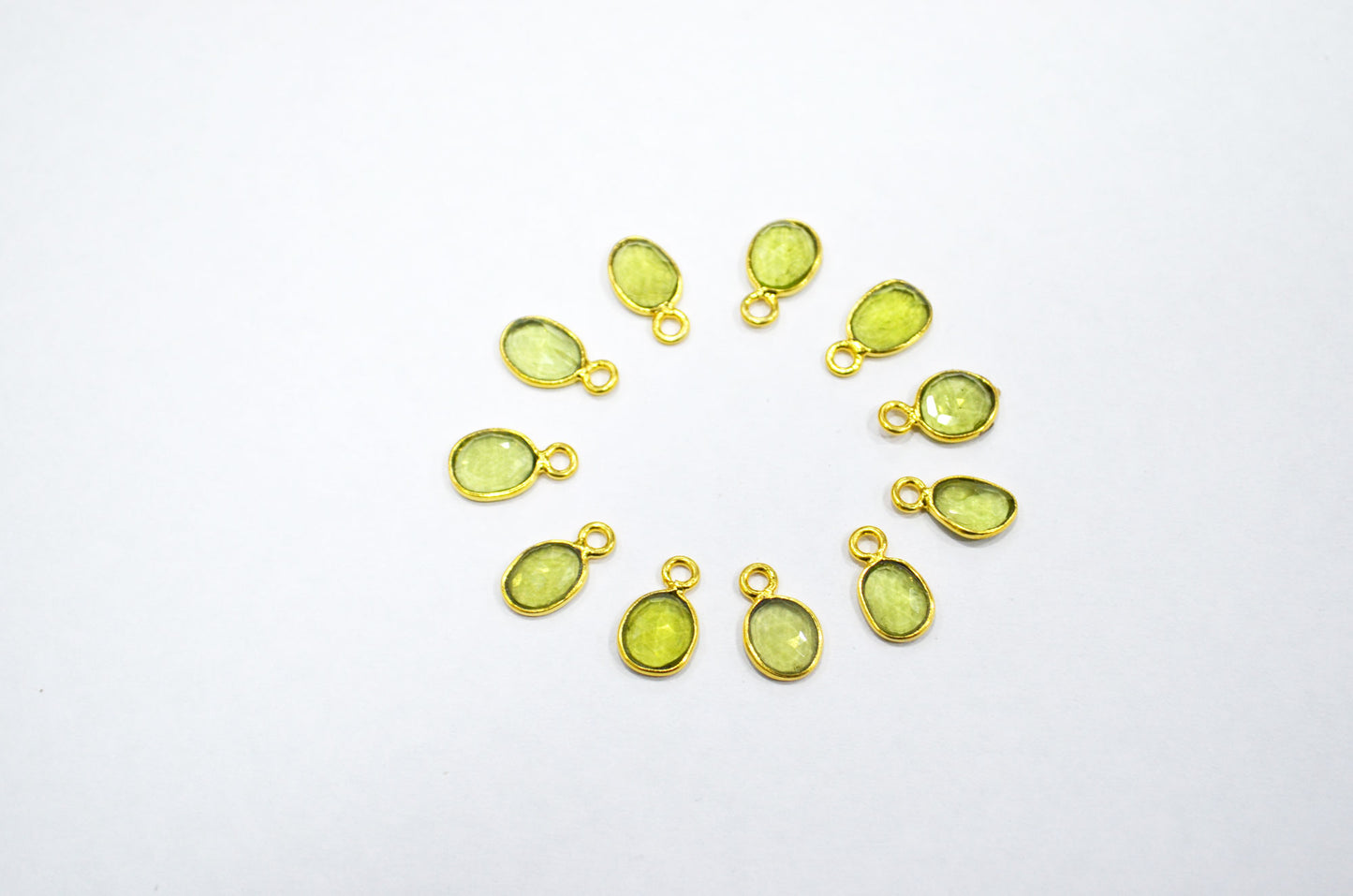 Natural Peridot Faceted Free Form Shape Connector , Sold By Piece , 7x9 - 8x11 mm , RB-7407