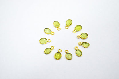 Natural Peridot Faceted Free Form Shape Connector , Sold By Piece , 7x9 - 8x11 mm , RB-7407