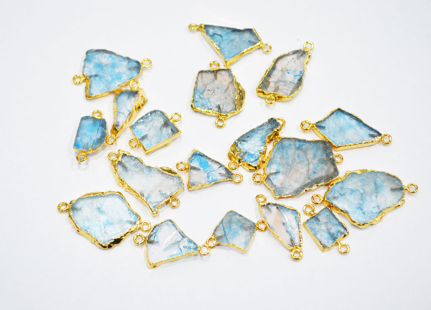 Mystic Blue Topaz Rustic Raw Shape Connector , Sold By Piece , 12 - 27 mm , RB-7428