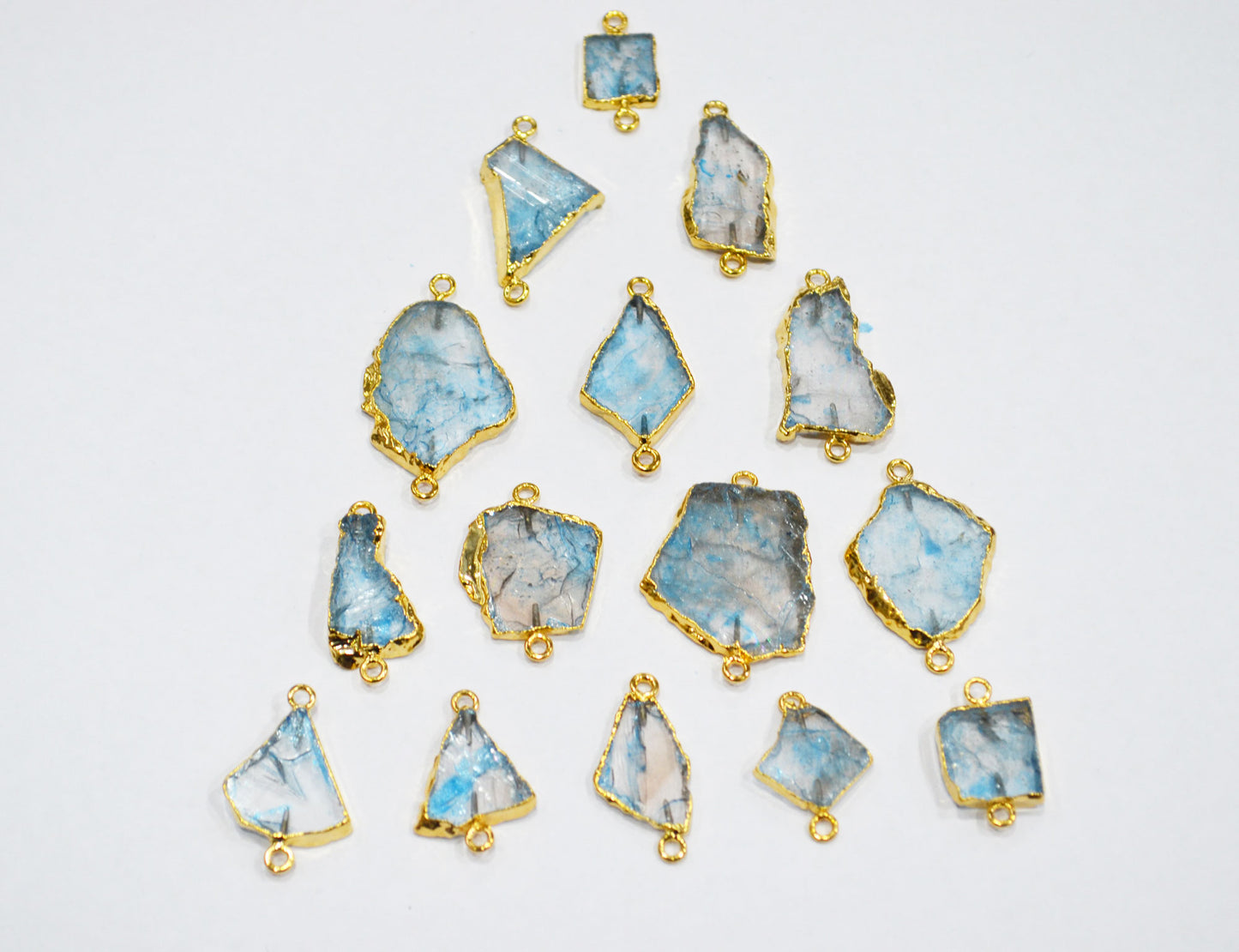 Mystic Blue Topaz Rustic Raw Shape Connector , Sold By Piece , 12 - 27 mm , RB-7428