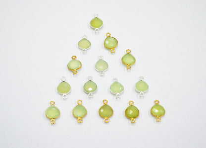 Prehnite Faceted Pear Shape Connector , Sold By Piece , 11x15 mm , RB-7431