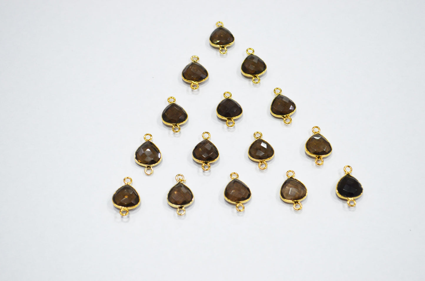 Smoky Faceted Heart Shape Connector , Sold By Piece , 11 mm , RB-7474