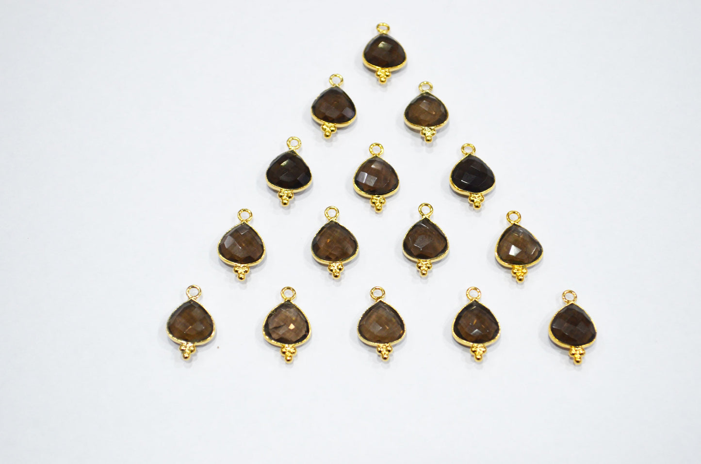 Smoky Faceted Heart Shape Connector , Sold By Piece , 11 mm , RB-7475