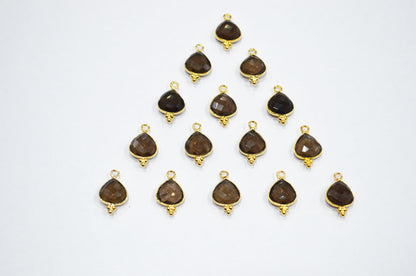 Smoky Faceted Heart Shape Connector , Sold By Piece , 11 mm , RB-7475