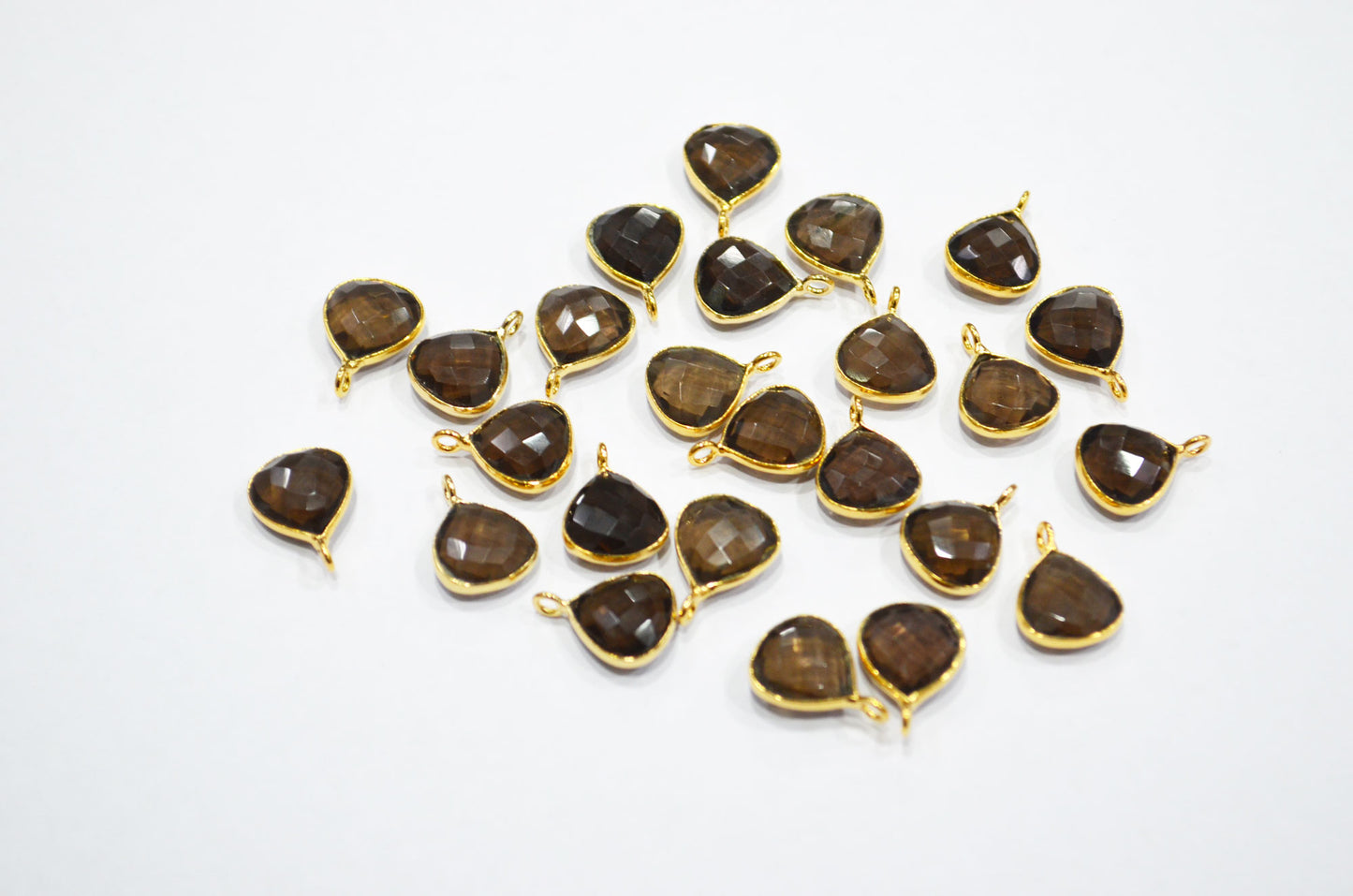 Smoky Faceted Heart Shape Connector , Sold By Piece , 11 mm , RB-7476