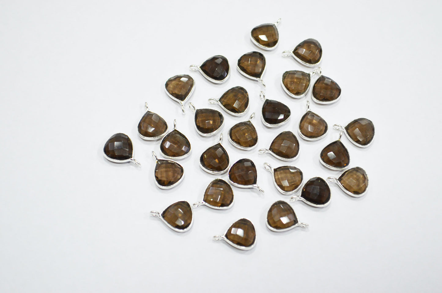 Smoky Faceted Heart Shape Connector , Sold By Piece , 11 mm , RB-7476