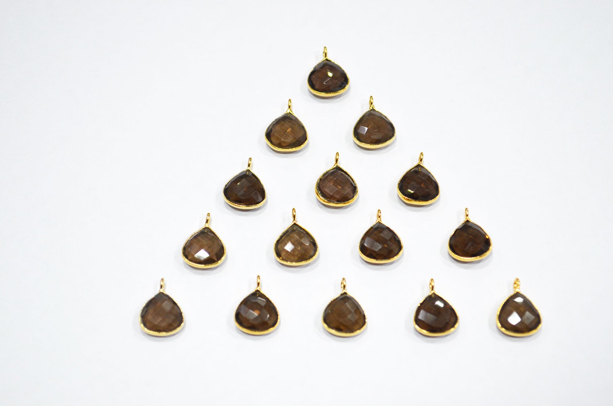Smoky Faceted Heart Shape Connector , Sold By Piece , 11 mm , RB-7476