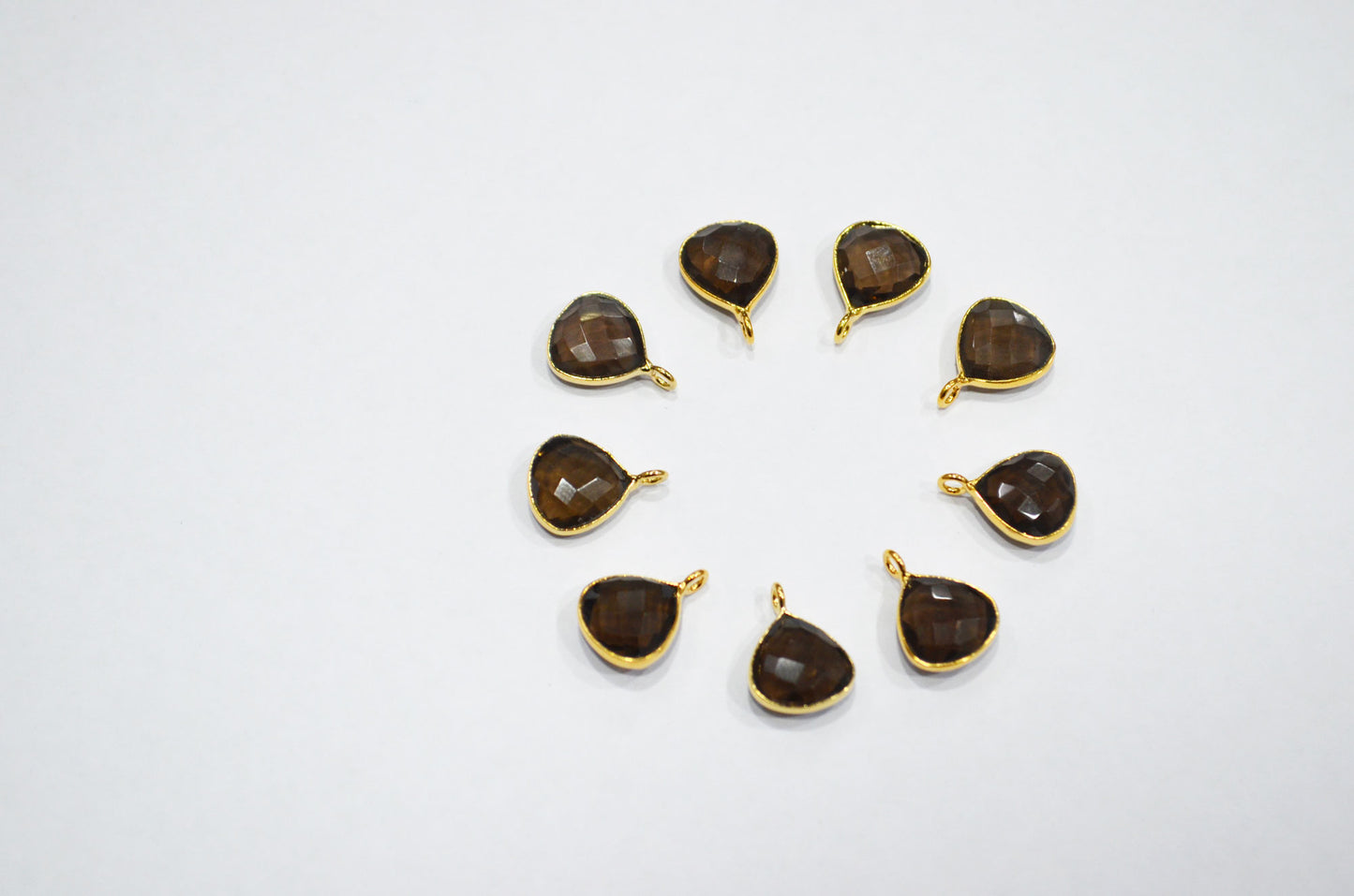 Smoky Faceted Heart Shape Connector , Sold By Piece , 11 mm , RB-7476