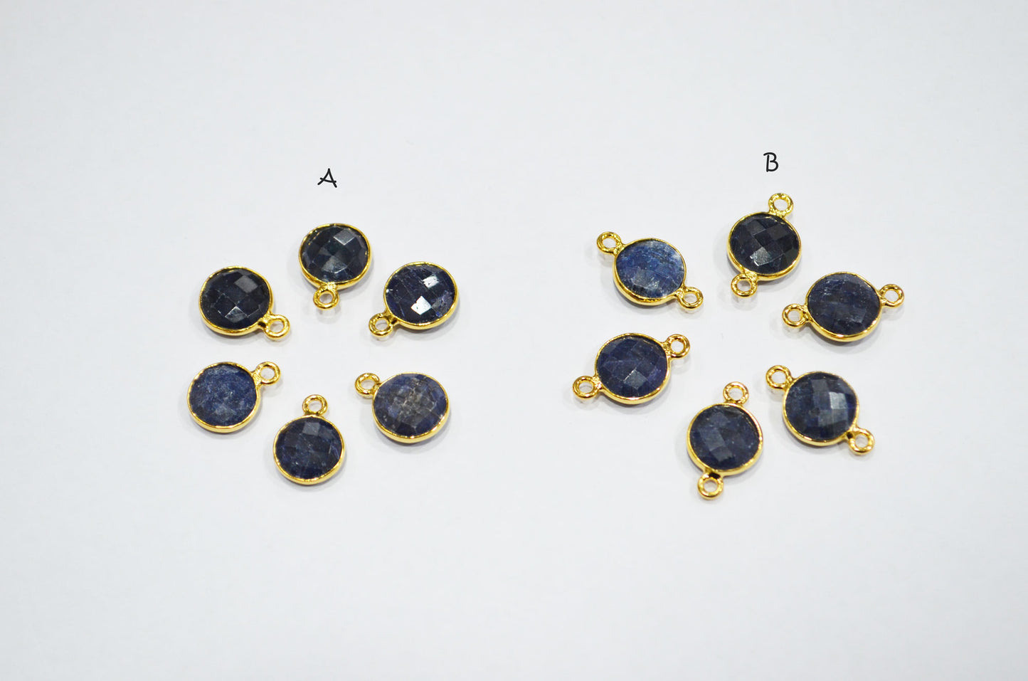 Corundum Sapphire Faceted Coin Shape Connector , Sold By Piece , 11 mm , RB-7484