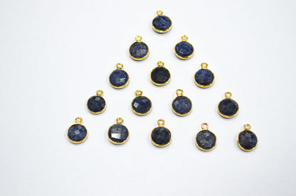 Corundum Sapphire Faceted Coin Shape Connector , Sold By Piece , 11 mm , RB-7484